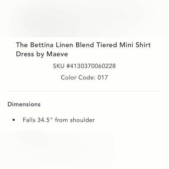 NWT Anthropologie Bettina Linen Blend Tiered Mini Shirt Dress by Maeve - Picture 6 of 9